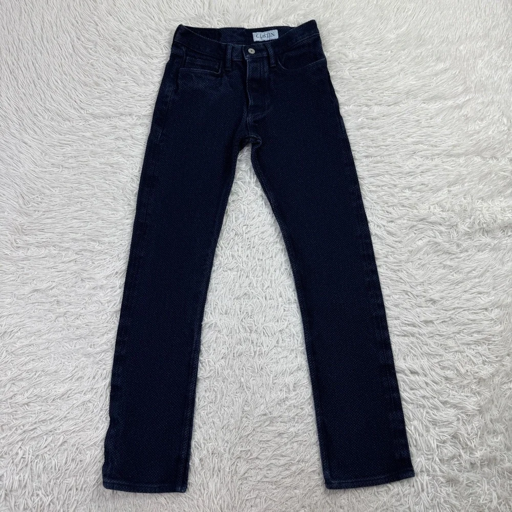 Gustin Pants Mens 31 Blue Monster Sashiko Dobby‎ 5 Pocket Straight Leg 28x30